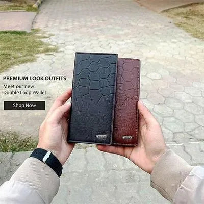 Men's Leather Wallet (Half-Crocodile Design)