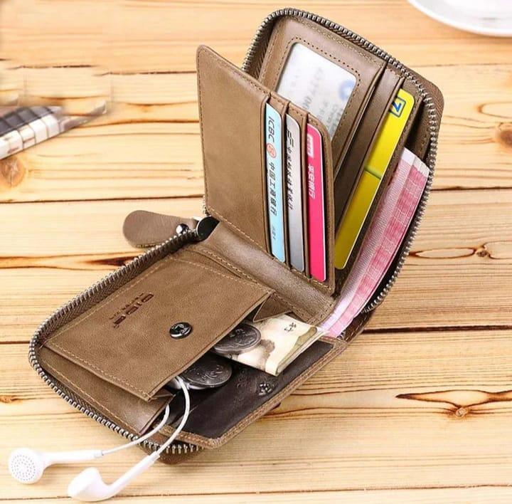 Men's Leather Wallet - Stylish and Slim | 1 Pc in Light Brown, Dark Brown, Black