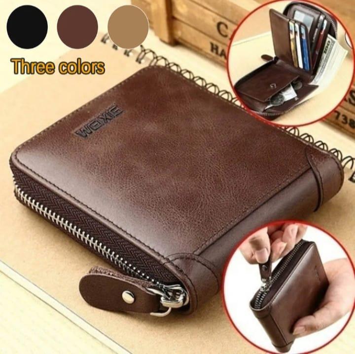Men's Leather Wallet - Stylish and Slim | 1 Pc in Light Brown, Dark Brown, Black