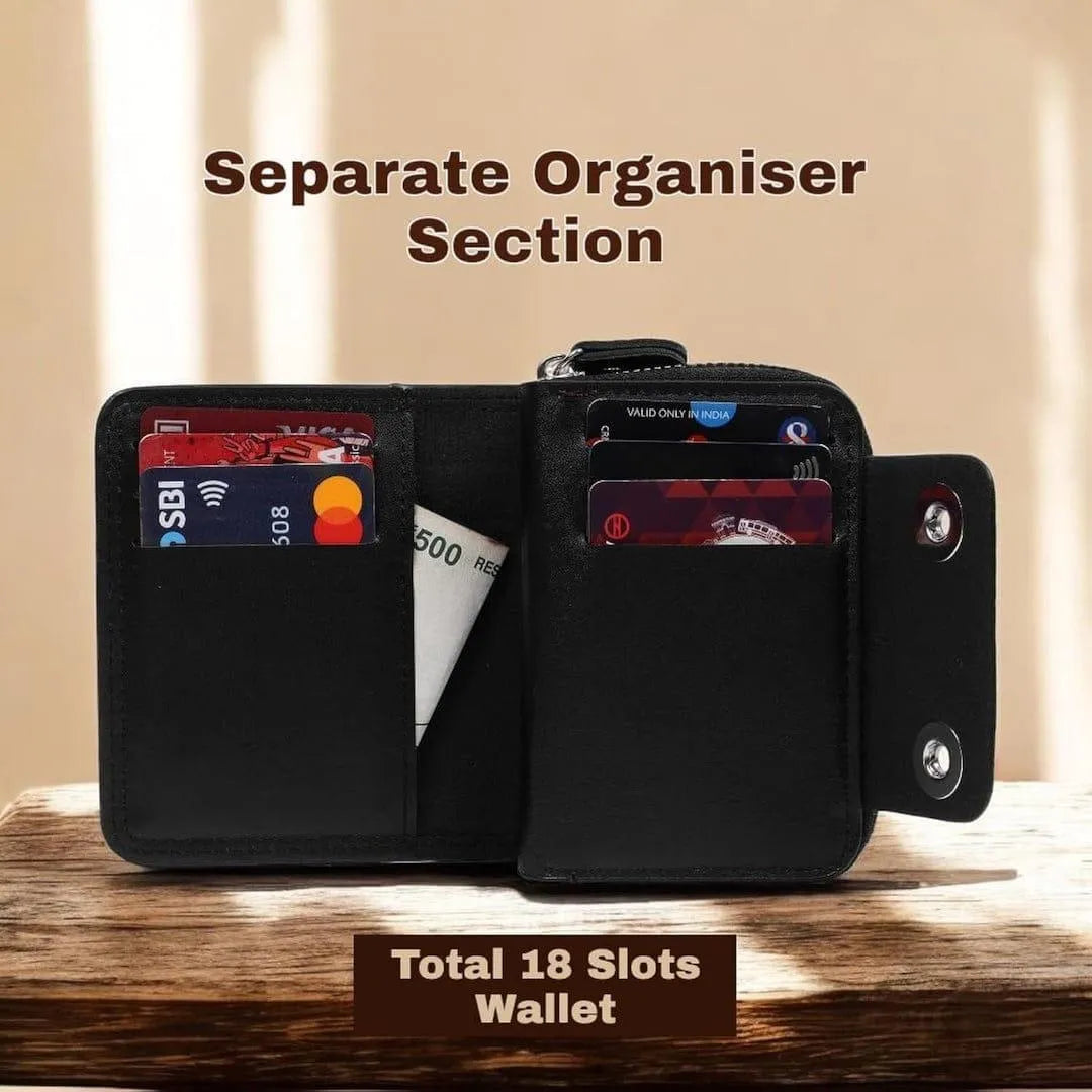 Men's Leather Wallet - 1 Pc in Brown and Black