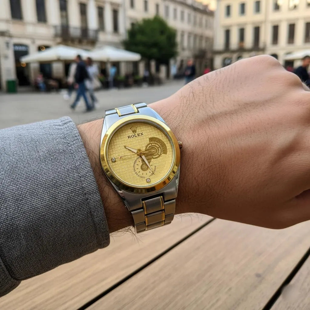 Men's Watch Elegant Two-Tone Stainless Steel