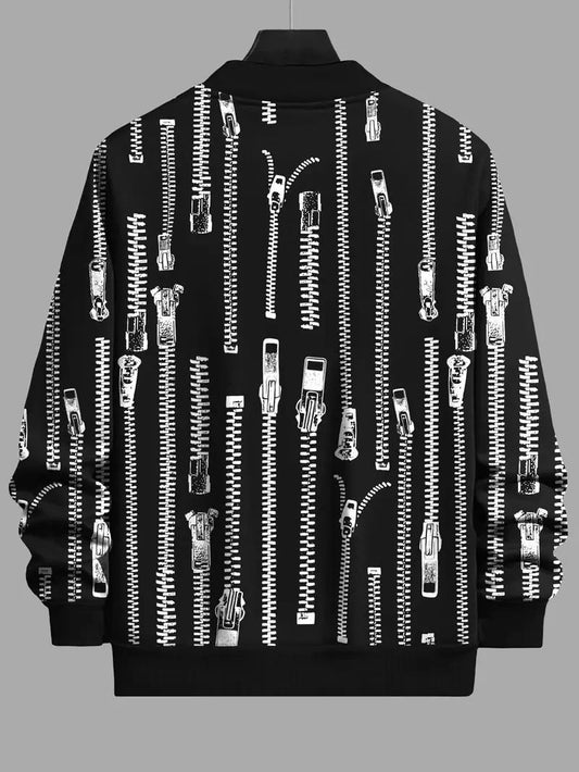 Men's Printed Polyster Fleece Jacket - 1 Pc Hooded Style for Ultimate Comfort