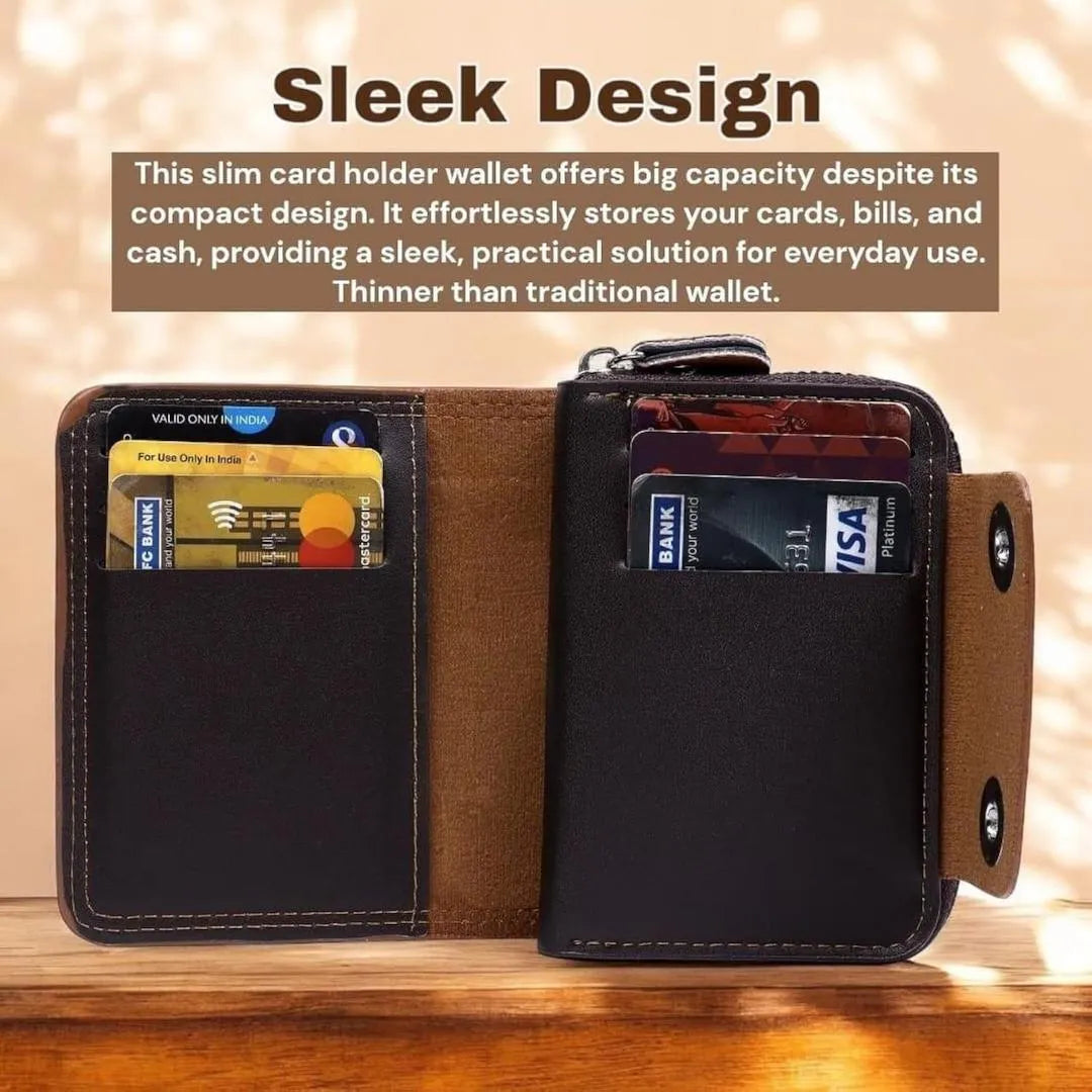 Men's Leather Wallet - 1 Pc in Brown and Black