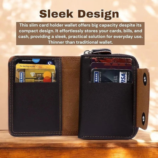 Men's Leather Wallet - 1 Pc in Brown and Black